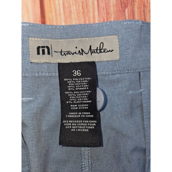 Travis Mathew Mens Blue Casual Chino Shorts Size 36 - Picture 3 of 5